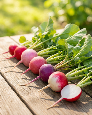 Rädisa Tape Round Mix grönsaker (Raphanus sativus) – fröband från SeedsChoice