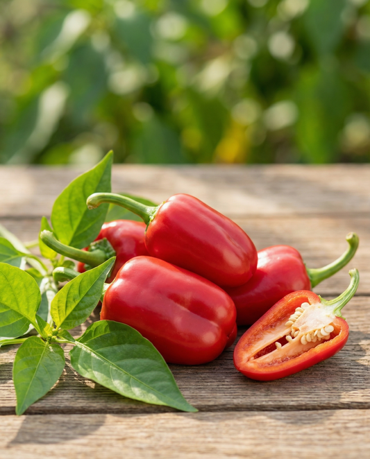 Snackpaprika röd mini (Capsicum annuum) – ettåriga grönsaksfrön från SeedsChoice