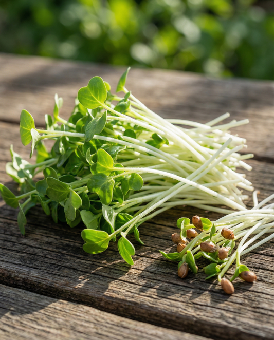 Daikon groddning (Raphanus sativus) – ekologiska ettåriga groddfrön från SeedsChoice