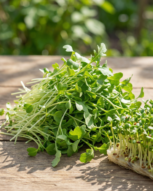 Groddningsruccola (Eruca sativa) – ekologiska ettåriga groddfrön från SeedsChoice