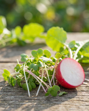 Rädisa China Rose groddning (Raphanus sativus) – ekologiska ettåriga groddfrön från SeedsChoice