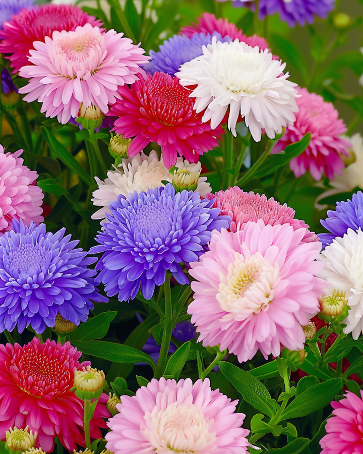 Aster Nano Merveille Multicolor frön (Callistephus chinensis) – ettårig blandning