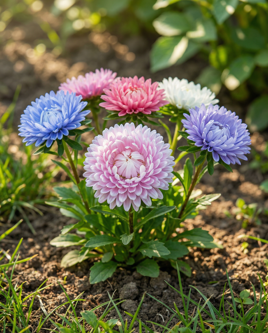 Aster Nano Merveille Multicolor (Callistephus chinensis) – frön ettårig blandning från SeedsChoice