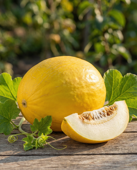 Gul vintermelon Giallo Inverno (Cucumis melo) – ettåriga grönsaksfrön från SeedsChoice