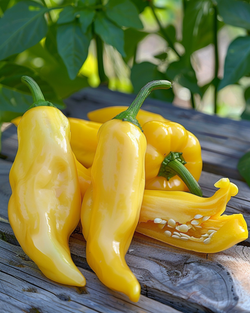 Paprika corno giallo frön (Capsicum annuum) – ettårig grönsak
