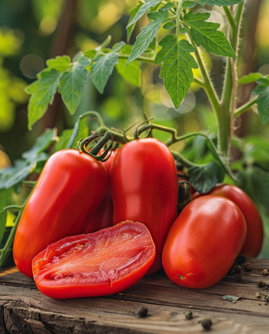 San Marzano-tomat (Solanum lycopersicum) – ettåriga grönsaksfrön från SeedsChoice