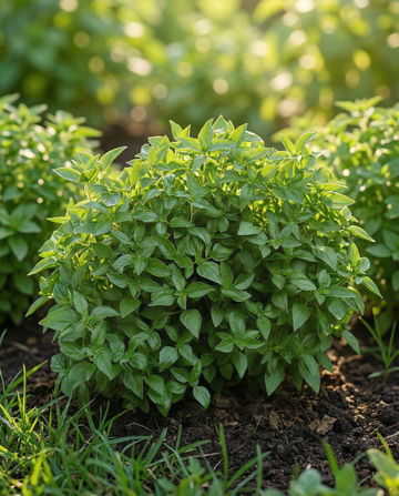 Fin grön buskbasilika (Ocimum basilicum) – ettåriga frön från SeedsChoice