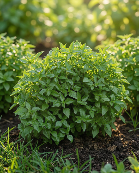 Fin grön buskbasilika (Ocimum basilicum) – ettåriga frön från SeedsChoice