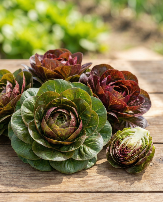 Bladcikoria Grumolo Rossa Verde Mix (Cichorium intybus) – grönsaksfrön från SeedsChoice