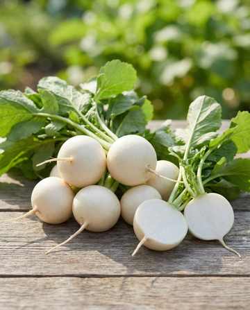 Rädisa Tondo Bianco (Raphanus sativus) – grönsaksfrön från SeedsChoice