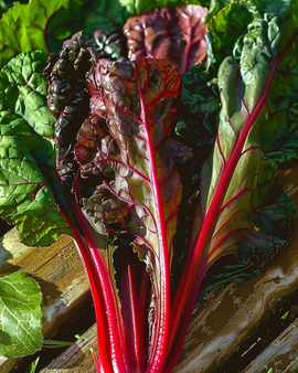 Rhubarb Chard-frön Beta Vulgaris tidigt soriment Red Stems