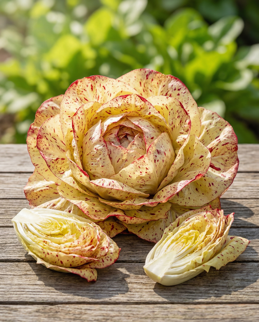 Castelfranco Chicory Variegata Late (Cichorium intybus) – grönsaksfrön från SeedsChoice