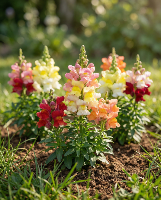 Lejonmun Tom Thumb Dwarf Mixed (Antirrhinum majus) – frön för ettårig blandning från SeedsChoice