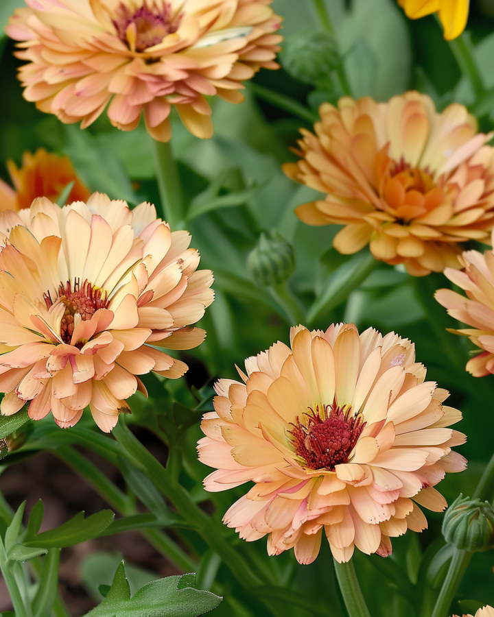 Marigold Touch Of Red Buff frön (Calendula officinalis) – ettårig blomma