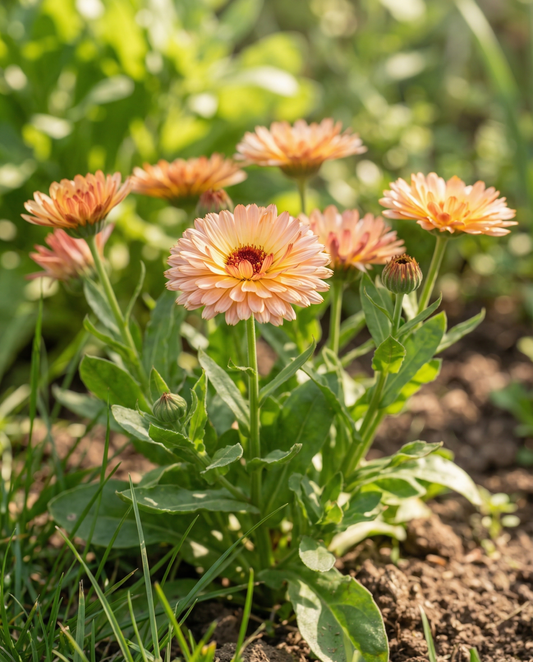 Marigold Touch Of Red Buff (Calendula officinalis) – ettåriga blomsterfrön från SeedsChoice