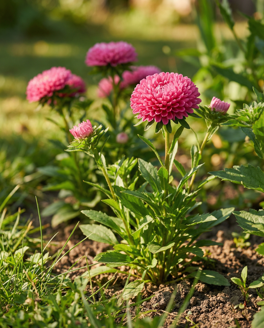 Sommaraster Bambina Carmine (Callistephus chinensis) – ettåriga frön från SeedsChoice