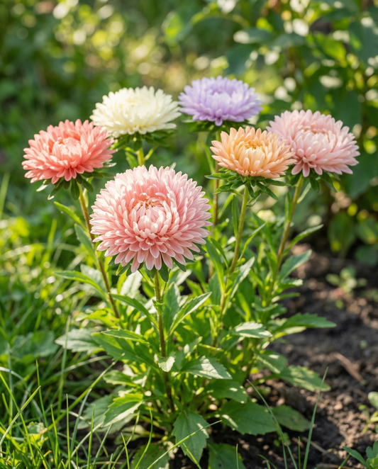 Aster Unicum Mixed (Callistephus chinensis) – frön för ettårig blandning från SeedsChoice