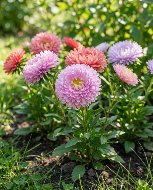 Aster Powderpuffs Mixed (Callistephus chinensis) – ettårig blandning frön från SeedsChoice