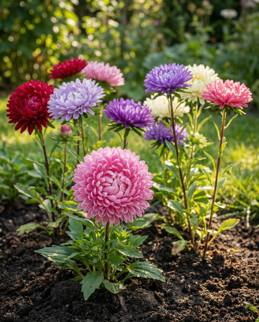 Aster Princesse Mixed (Callistephus chinensis) – ettårig blandning frön från SeedsChoice