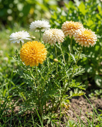 Double Mixed (Chrysanthemum coronarium) – ettåriga blandningsfrön från SeedsChoice