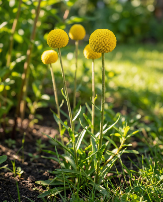 Drumstick (Craspedia globosa) – ettåriga blomsterfrön från SeedsChoice