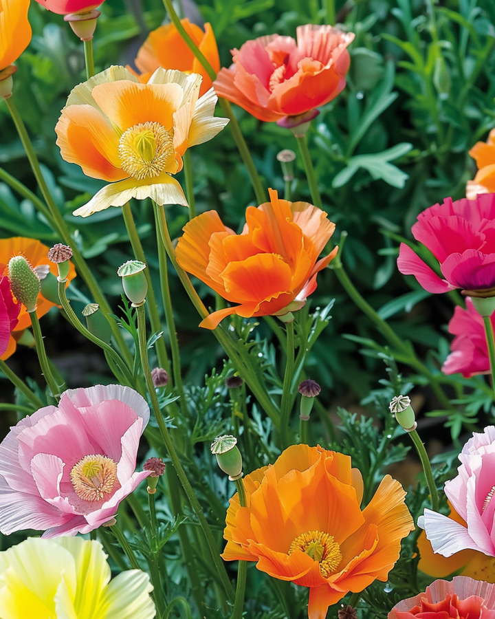 Double Flowered Mix frön (Eschscholzia californica) – ettårig blomma
