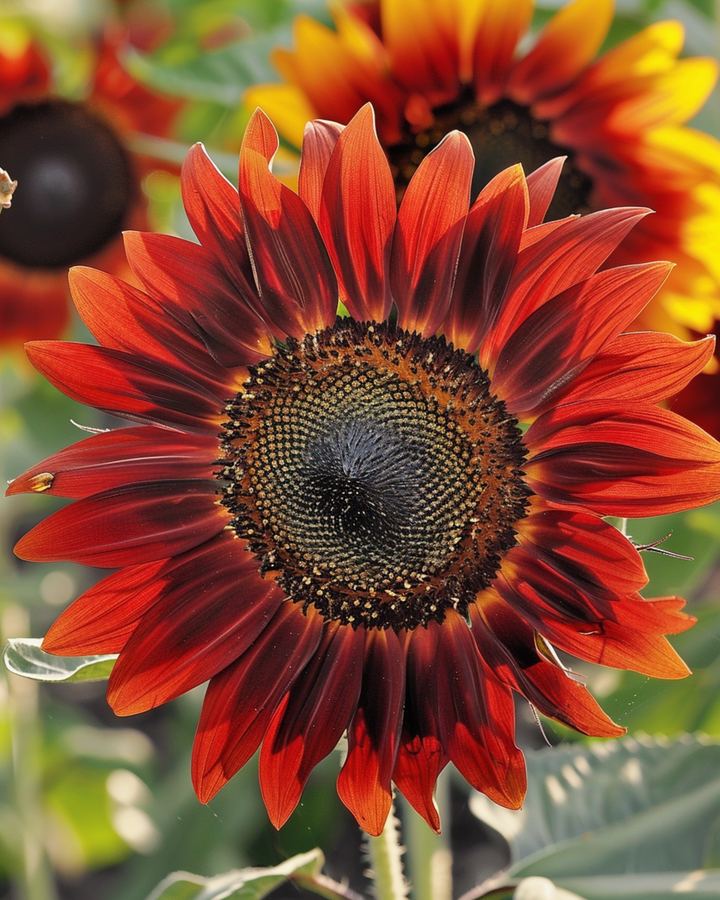 Solrosfrön Evening Sun röd gul (Helianthus annuus) – ettårig blomma