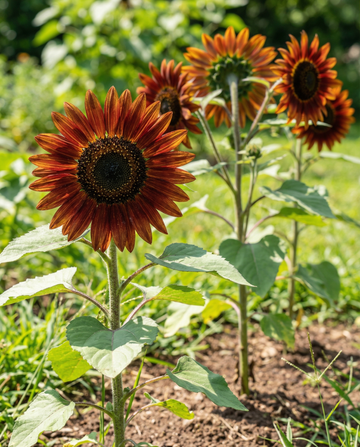 Solros Evening Sun röd gul (Helianthus annuus) – frön till ettårig blomma från SeedsChoice