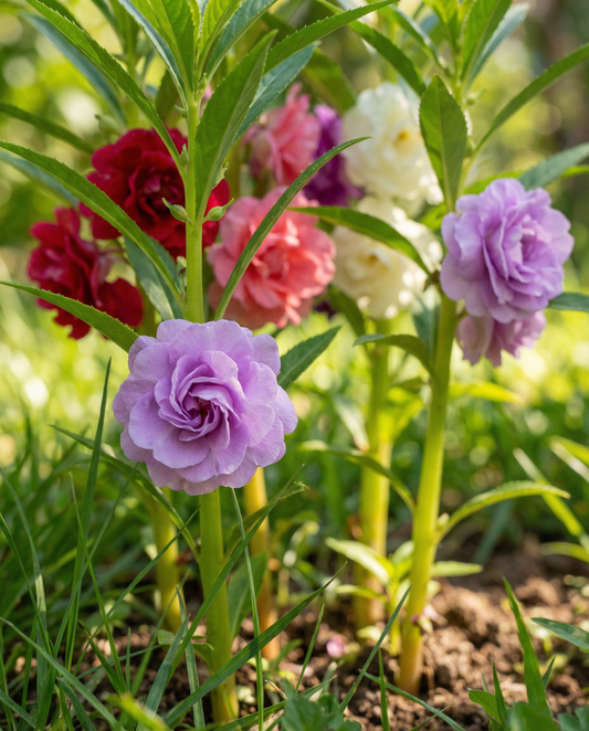 Balsamin Dubbel Mix (Impatiens balsamina) – ettåriga blomsterfrön från SeedsChoice