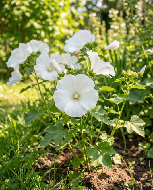 Malva Mont Blanc (Lavatera trimestris) – ettåriga blomsterfrön från SeedsChoice
