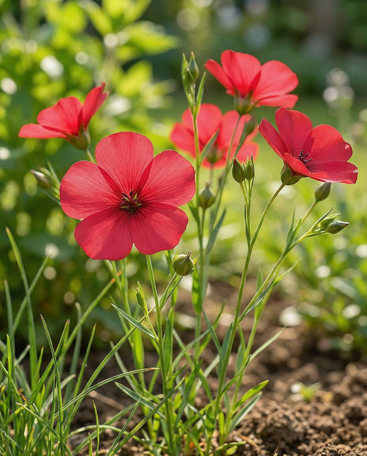 Scharlakanslin (Linum grandiflorum) – ettåriga frön från SeedsChoice