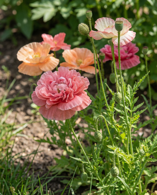 Blandade färger (Papaver paeoniflorum) – frön för ettårig blandning från SeedsChoice