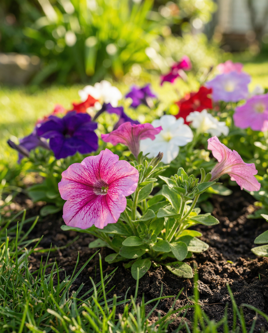 Dwarf Mixed Compact (Petunia hybrida) – ettåriga blomsterfrön från SeedsChoice
