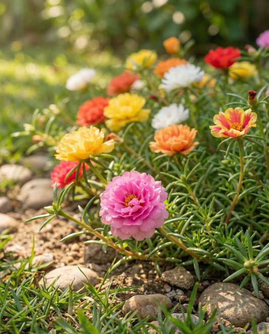Double Mixed Rock Garden (Portulaca grandiflora) – ettåriga blomsterfrön från SeedsChoice