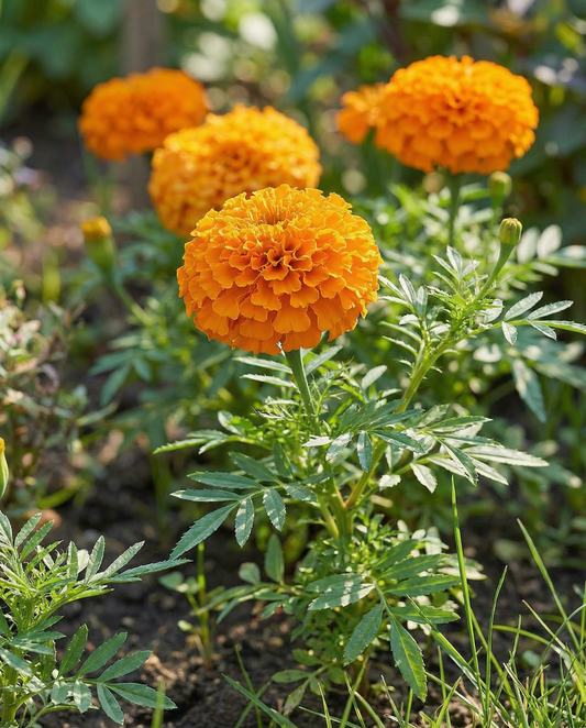 Afrikansk tagetes Hawaii Orange (Tagetes erecta) – ettåriga blomfrön från SeedsChoice