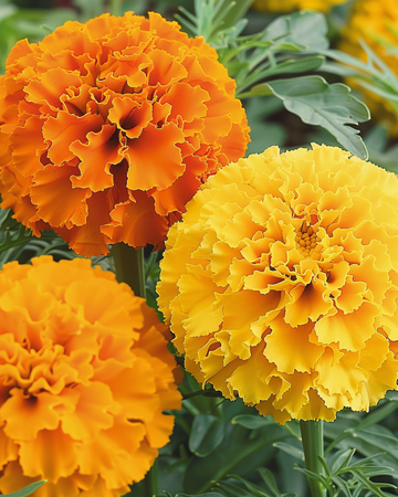 Afrikansk tagetes Sunset Giants Mix-frön (Tagetes erecta) – ettårig blomma