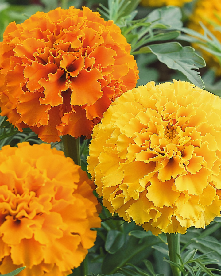 Afrikansk tagetes Sunset Giants Mix-frön (Tagetes erecta) – ettårig blomma
