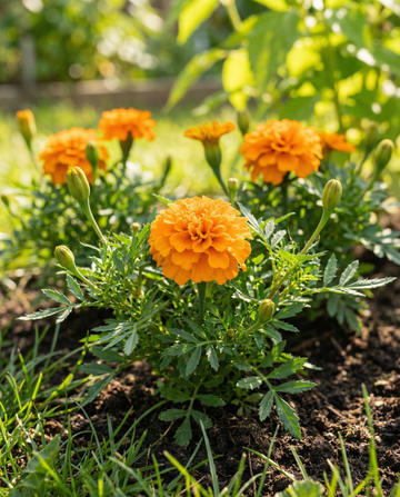 Franska ringblomma Petite Orange (Tagetes patula) – ettåriga blomsterfrön från SeedsChoice