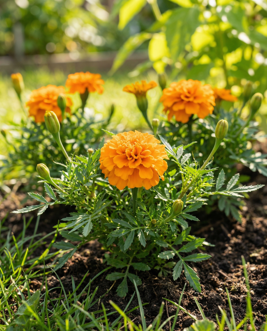 Franska ringblomma Petite Orange (Tagetes patula) – ettåriga blomsterfrön från SeedsChoice