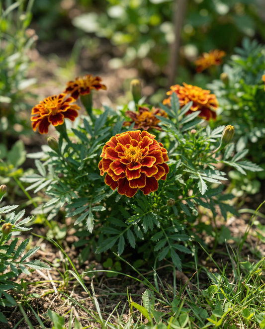 Fransk tagetes Carmen (Tagetes patula) – frön för ettåriga blommor från SeedsChoice