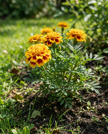 Franska ringblomma Naughty Marietta (Tagetes patula) – ettåriga blomsterfrön från SeedsChoice