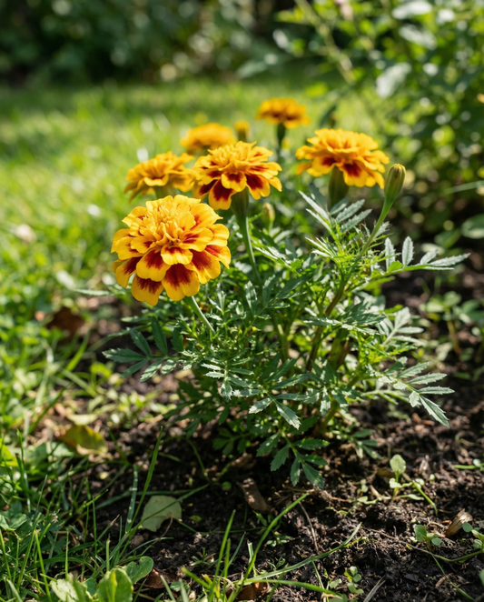 Franska ringblomma Naughty Marietta (Tagetes patula) – ettåriga blomsterfrön från SeedsChoice
