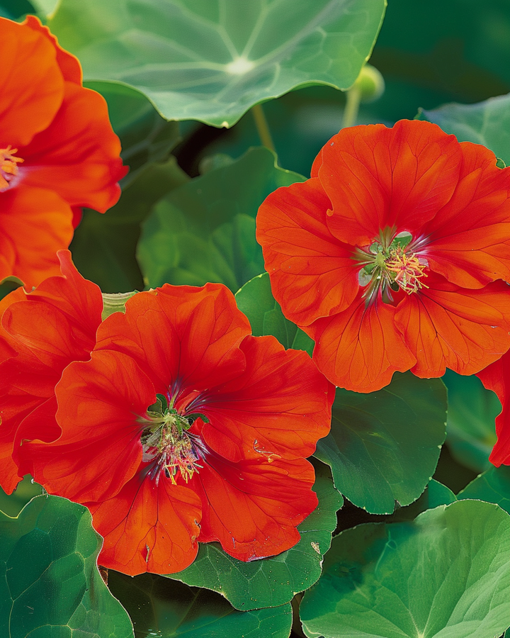 Krasse Scarlet Gleam frön (Tropaeolum majus) – ettårig blomma