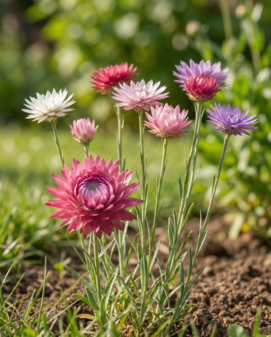 Mixed Mix (Xeranthemum annuum) – ettåriga blomsterfrön från SeedsChoice