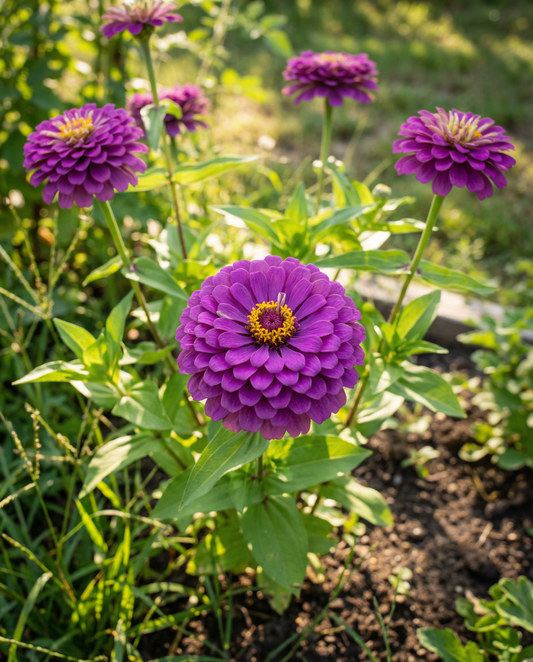 Royal Purple (Zinnia elegans) – ettåriga frön från SeedsChoice