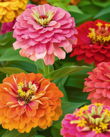 Giants Of California Mixed Colors frön (Zinnia elegans) – ettårig blandning