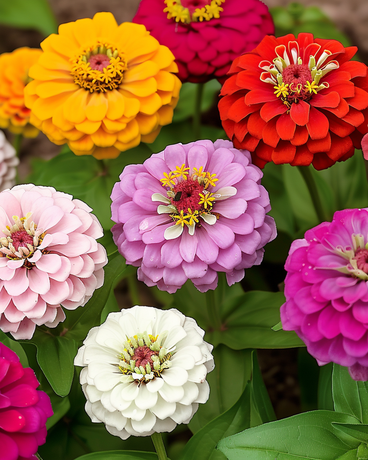 Lilliput Mixed Colours frön (Zinnia elegans) – ettårig blandning
