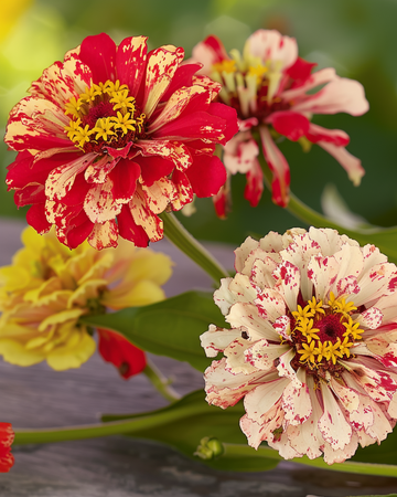 Peppermint Stick-frön (Zinnia elegans) – ettårig