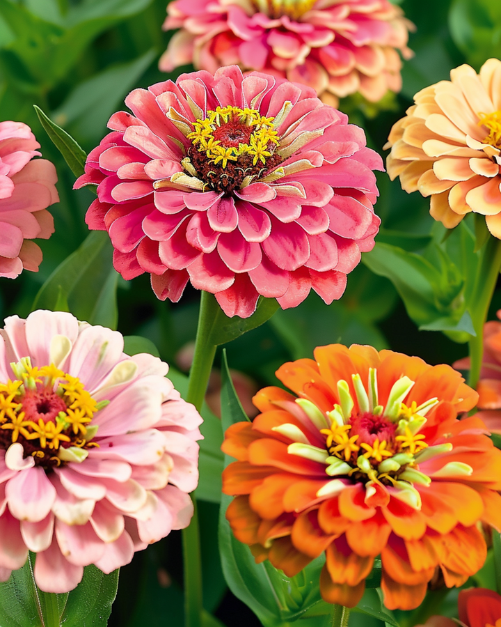 Thumbelina Dwarf Mixed-frön (Zinnia elegans) – ettårig blandning