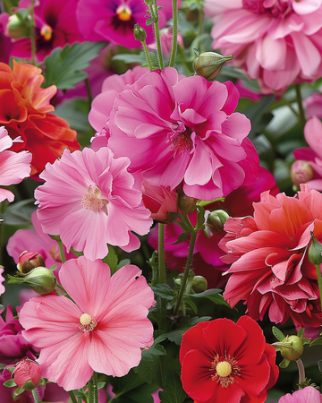 Sommarblommor Pink Red Garden Mix Blend frön – ettårig blomma
